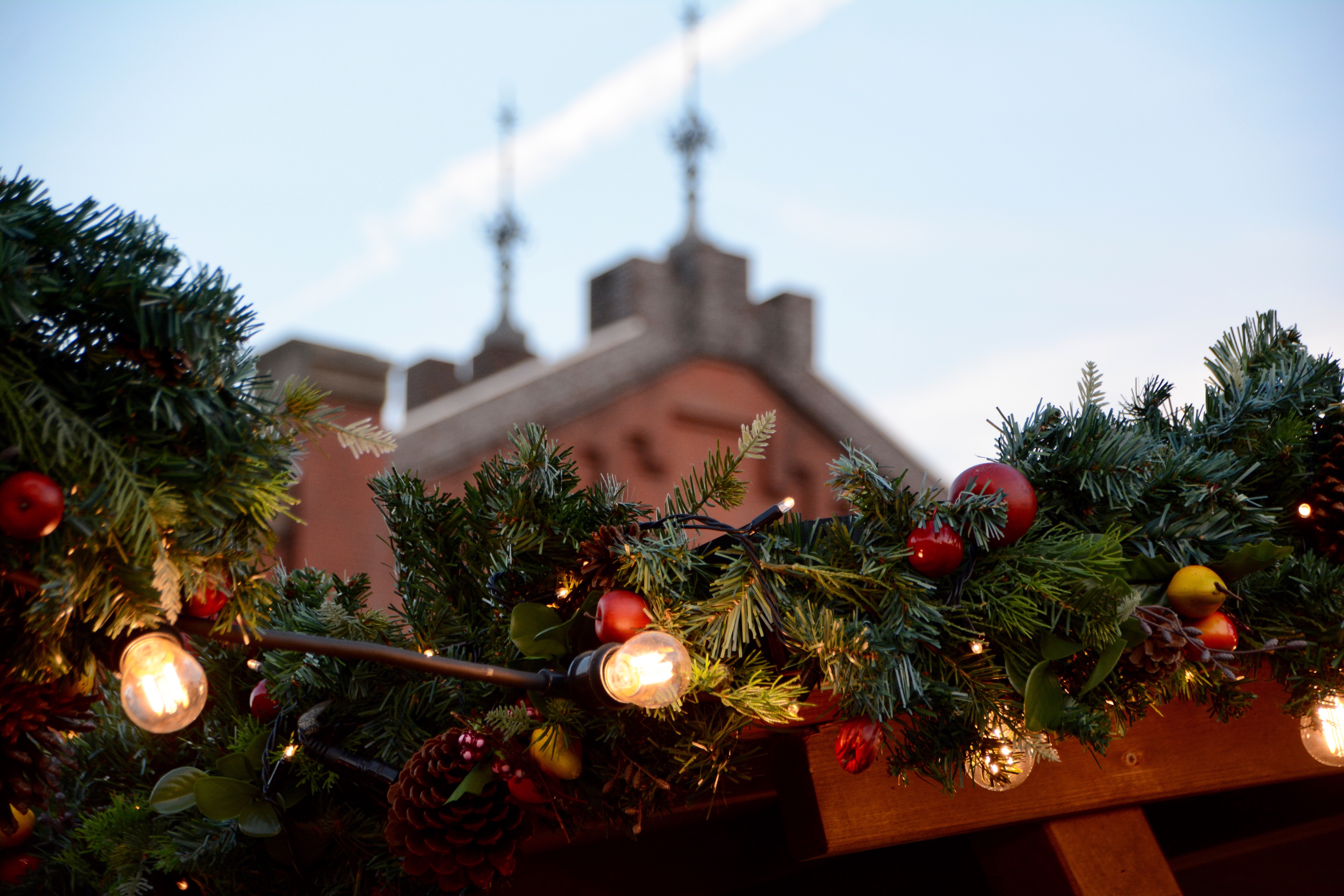 Christmas lights at Christmas market